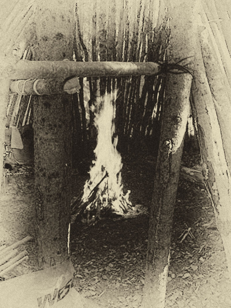 old style image of a bonfire